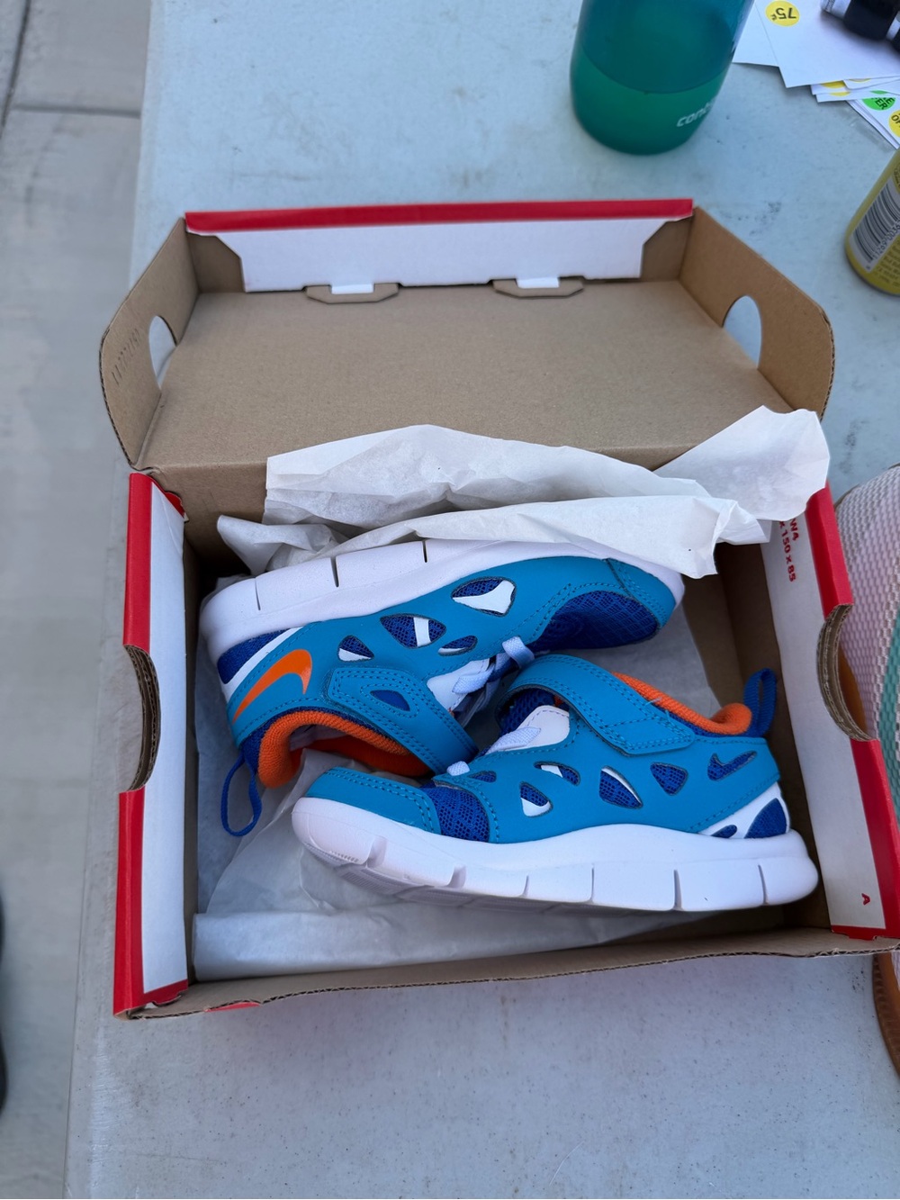 Nike Kids Blue and Orange Lightweight Sneakers